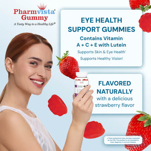 Eye Health Gummies - Vitamin A C E Supplement - Vegan Friendly, Non-GMO, Gluten Free - 60 Count