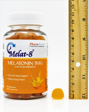 Melat-8 Low Dose Melatonin Gummies - Melatonin 1mg in a Natural Orange Flavor for Sleep Support - 60 Count